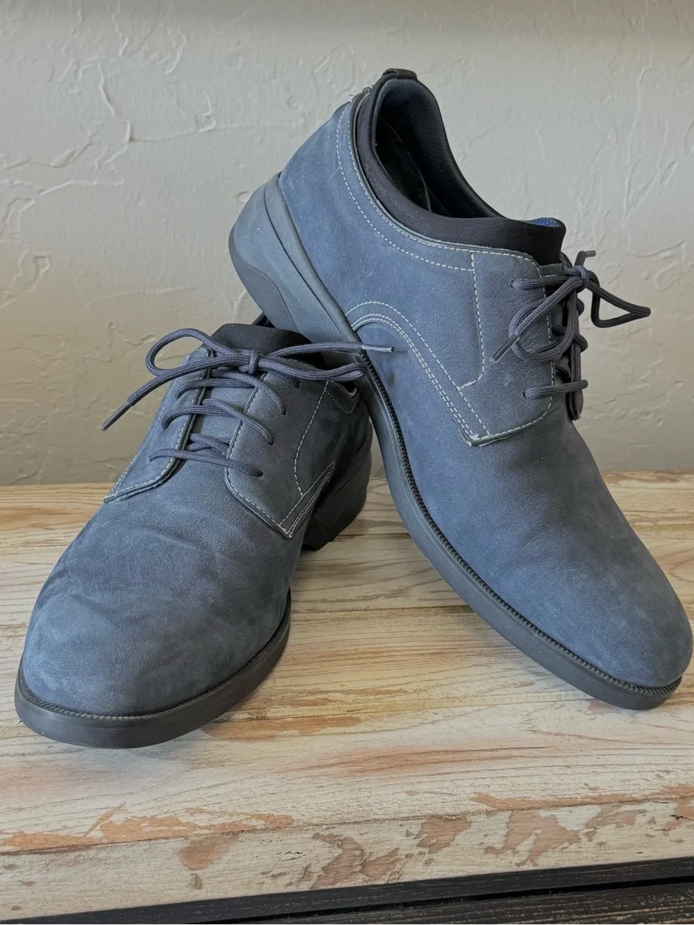 Johnston & Murphy Men's XC4 Elkins Plain Toe Navy Nubuck Oxfords Size 11